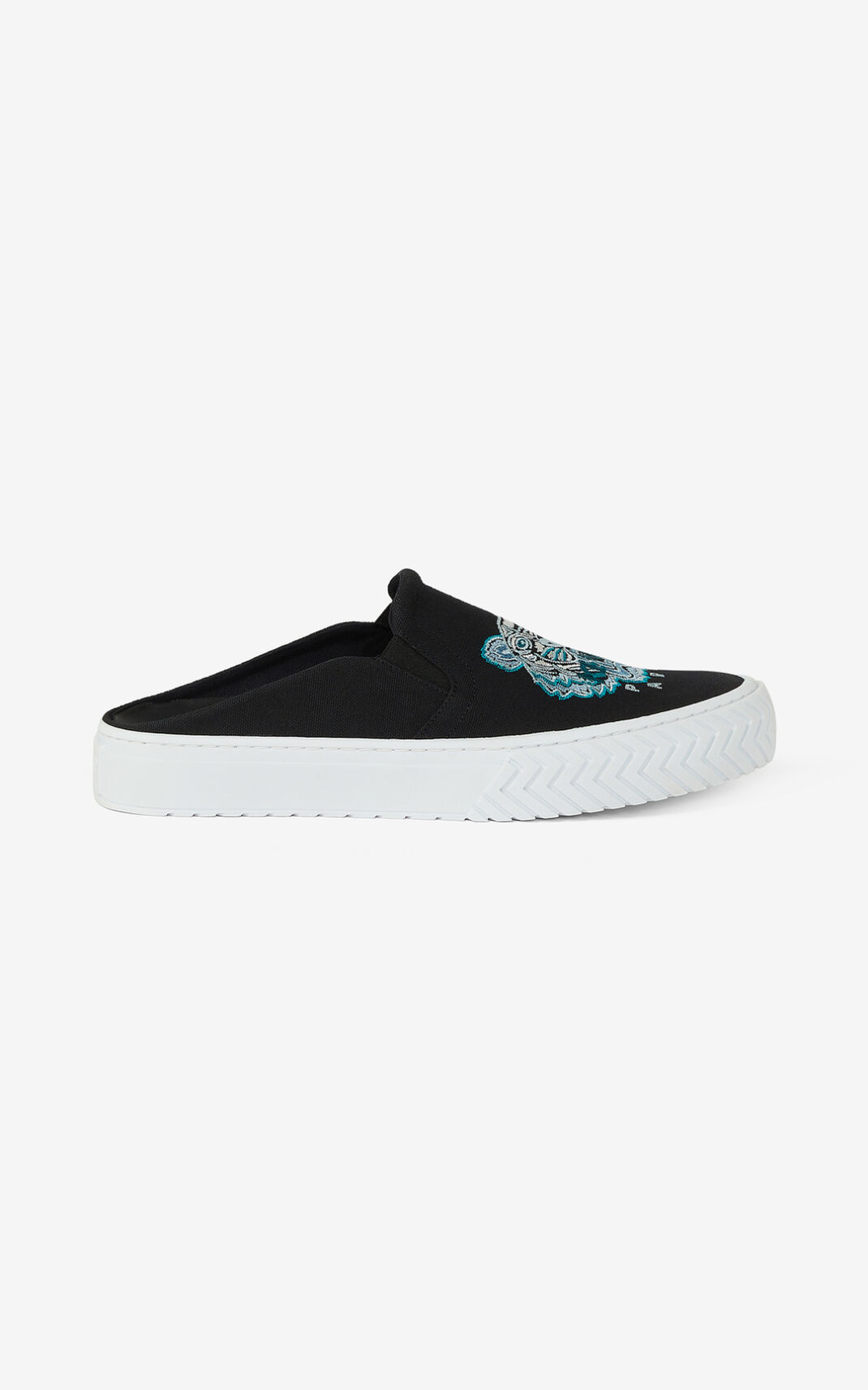 Kenzo Canvas K Skate Tiger mule Sneakers Heren Zwart | 83170AFMR